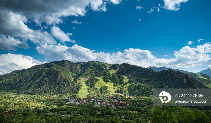 Aspen town in summer