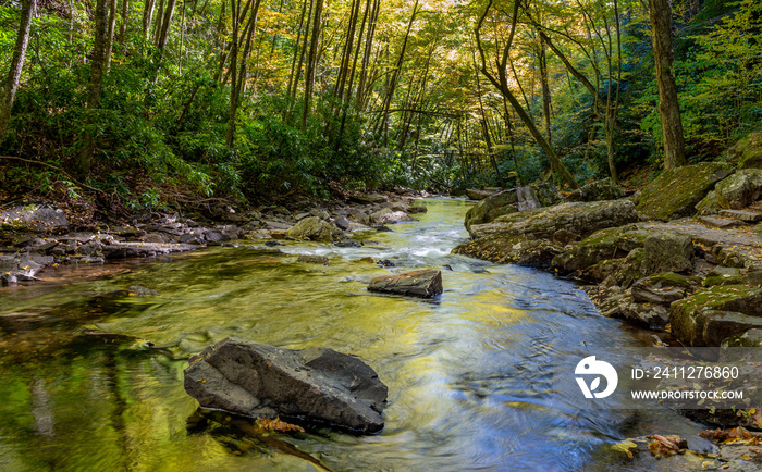 Little Stony Creek, flowing beside the Cascades National Recreation Trail in southwest Virginia in autumn.