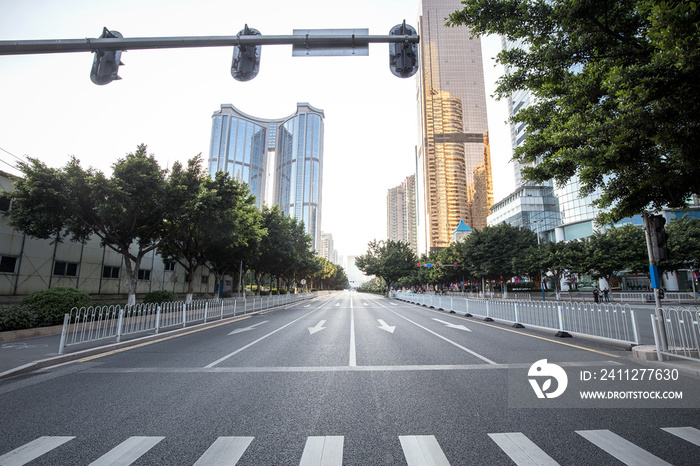 Road with zebra crossing in the city