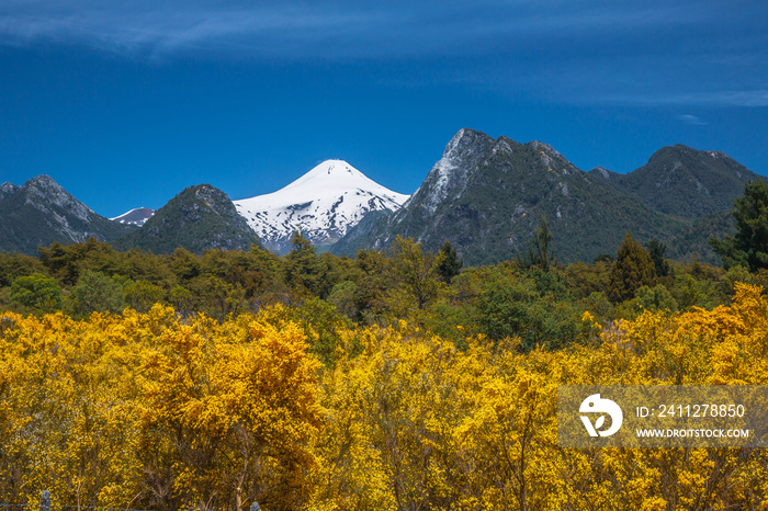 volcano osorno viewpoints blue water cabulco villarica chile volcan thaw river snow on top chile puerto varas puerto mont pucon villarica osorno blue water blue sky sunset