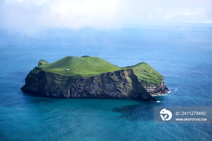 Aerial view of beautiful small island in Iceland