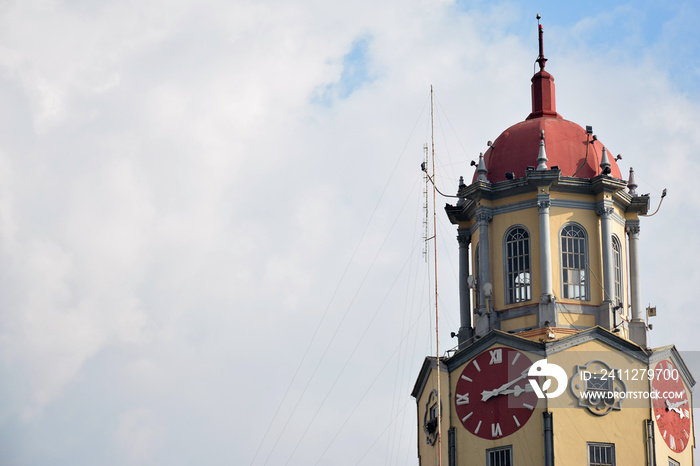 Manila city hall clock tower facade in Manila, Philippines