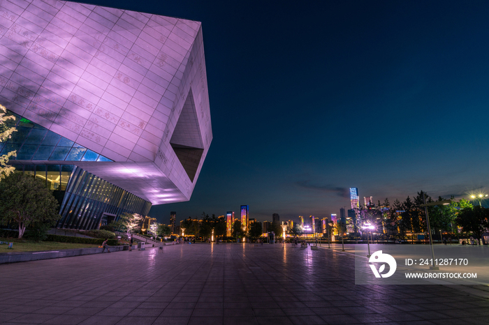 长沙滨江文化园建筑广场三馆一厅灯光夜景