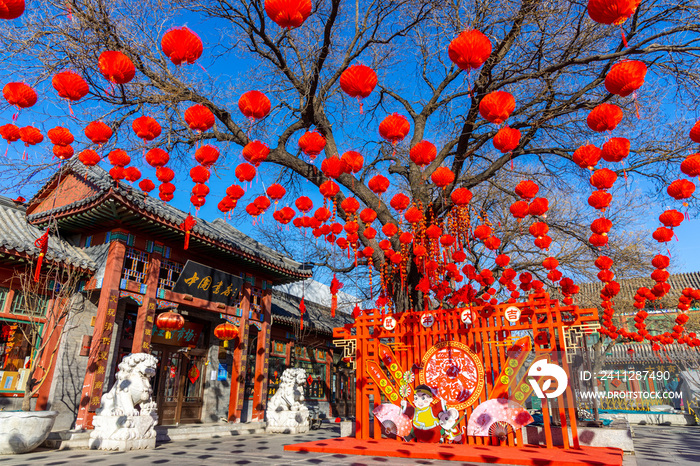 中国传统节日气氛的北京琉璃厂