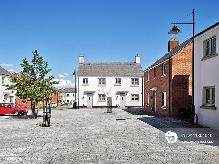 Semi-detached houses on a new development - UK