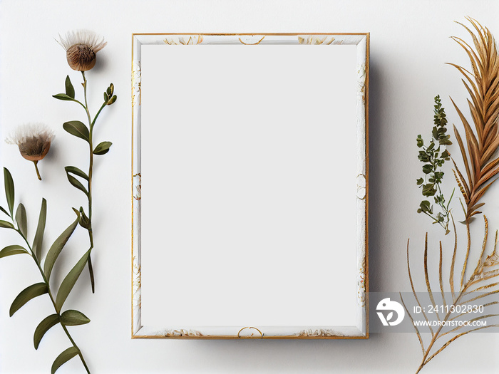 Blank Frame Mockup, Boho Style Frame Template Mockup