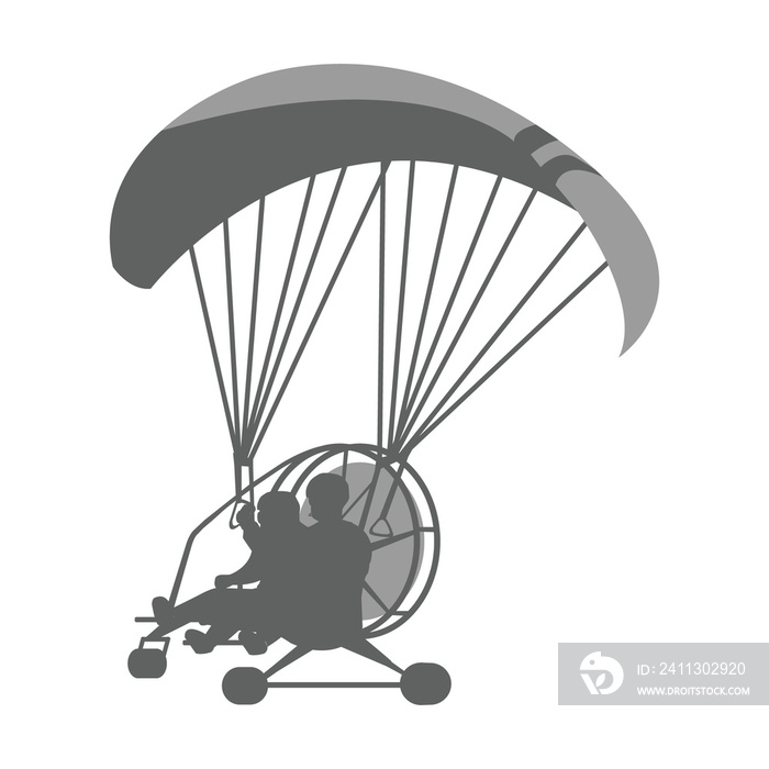 Paramotor icon. Cargo black umbrella.