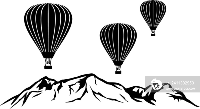 Hot air balloon landscape png illustration