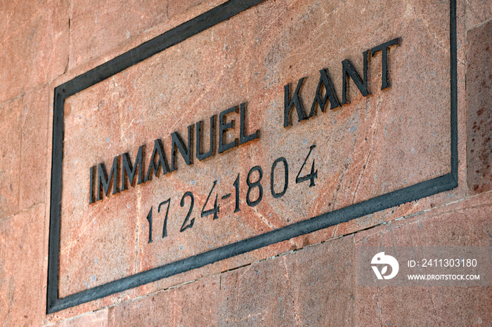 Immanuel Kant grave. Memorial for german philosopher. Kaliningrad, Koenigsberg, Russia