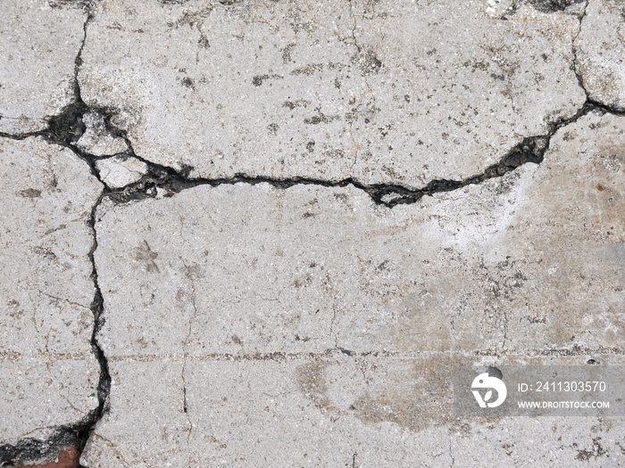 Cracked concrete texture closeup background