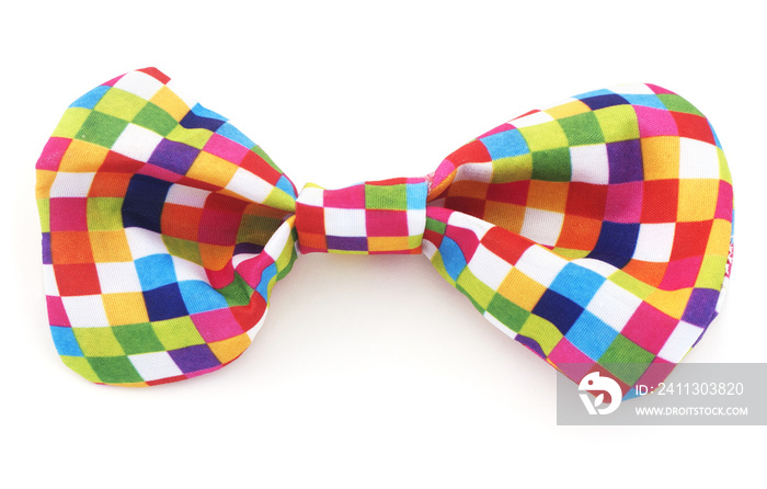 Colorful isolated bow tie on a white background.