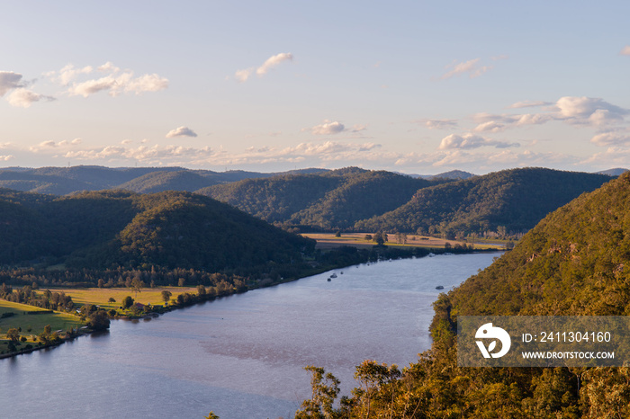 Scenic view of Hawkesbury River from Hawkins lookout, Sydney, Australia.