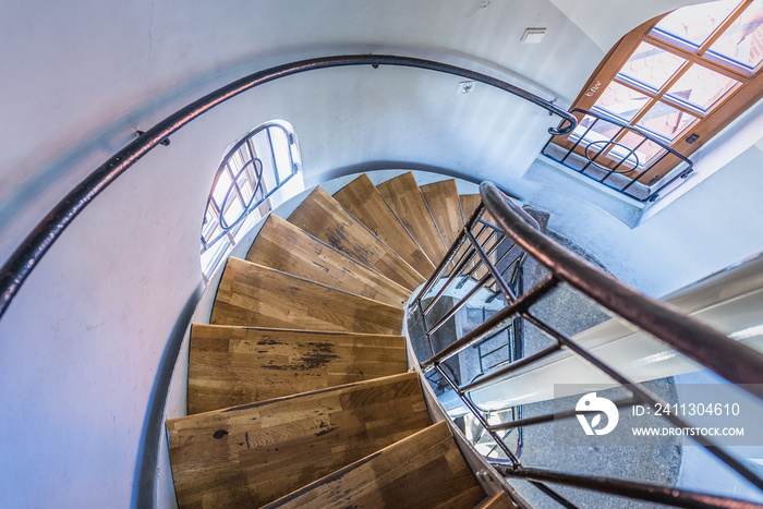 Stairs in Baltic Sea lighthouse in Ustka town, Poland