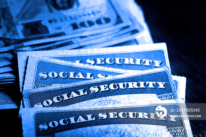 Social Security Cards with Cash Savings Retirement