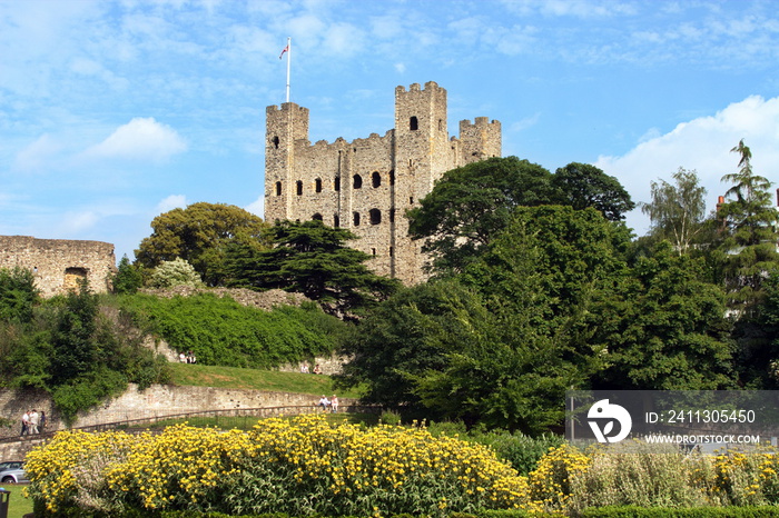 Exterior of Rochester castle in Kent, United Kingdom.