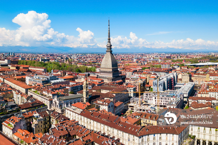 Turin aerial panoramic view, Italy