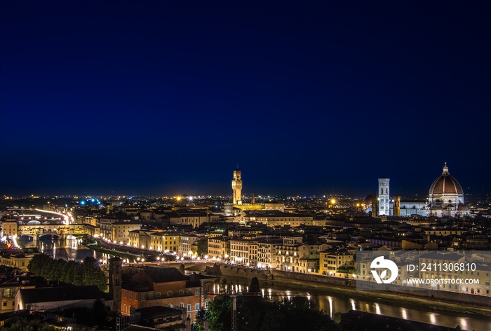 panorama of florence at night