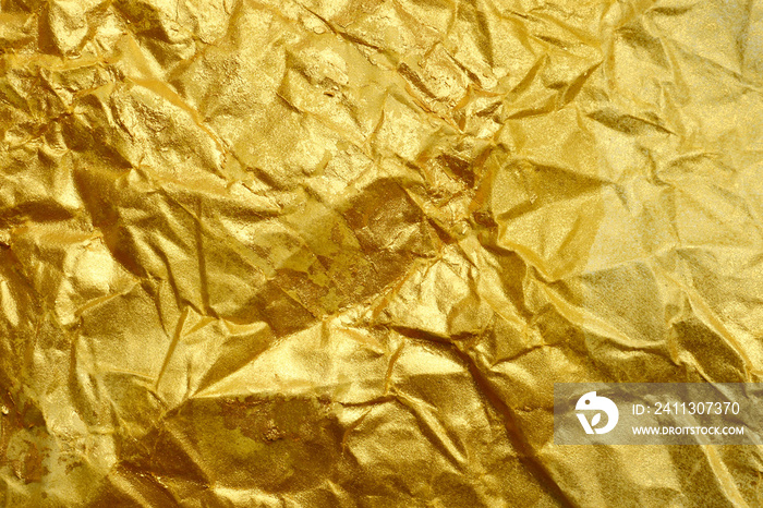 Abstract texture background of wrinkled golden paper