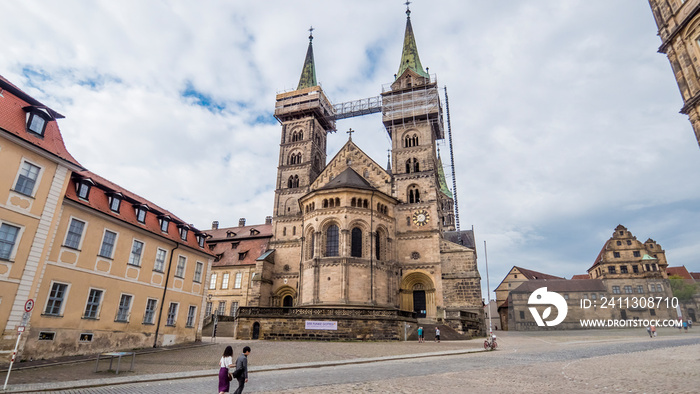 Bamberg Cathedral, or Dom, during the renovation in Bamberg