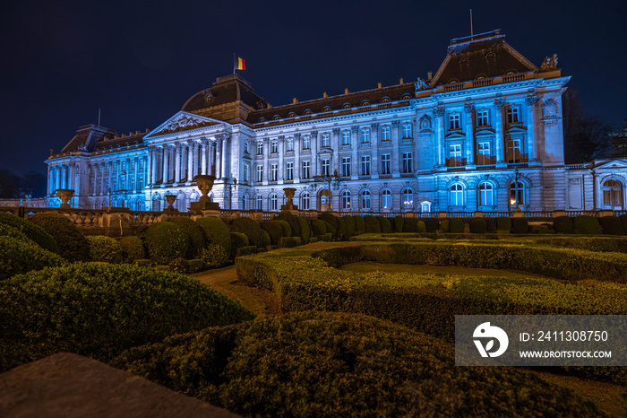 Royal Palace of Brussels, Belgium at night