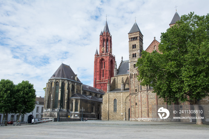 Basilica of Saint Servatius and St. John Church on the Vrijthof. Maastricht, Netherlands