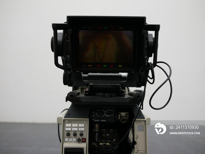 camera monitor of professional studio camera at TV station.