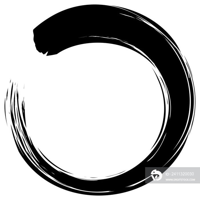 Enso Zen Japanese Circle Brush Paint Stroke Logo Icon Illustration