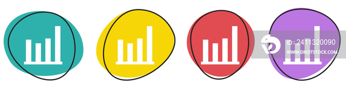 Banner mit 4 bunten Buttons: Diagramm, Ergebnis oder Statistik