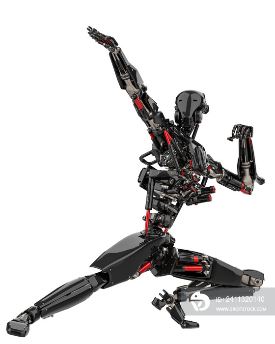 mega black robot super drone in a white background