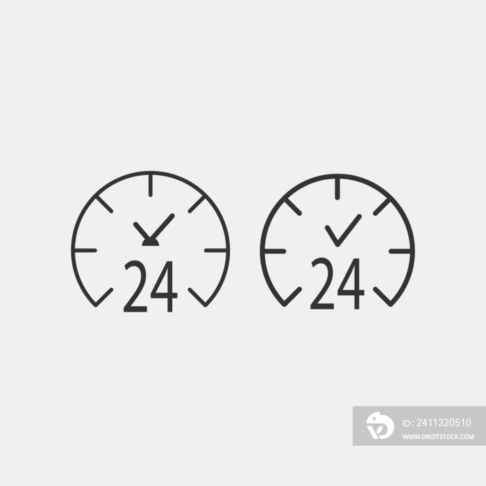 24 hours vector icon illustration sign