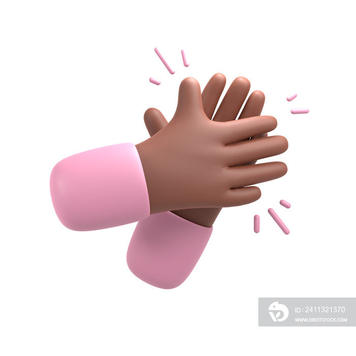 brown clap hands gesture 3d icon