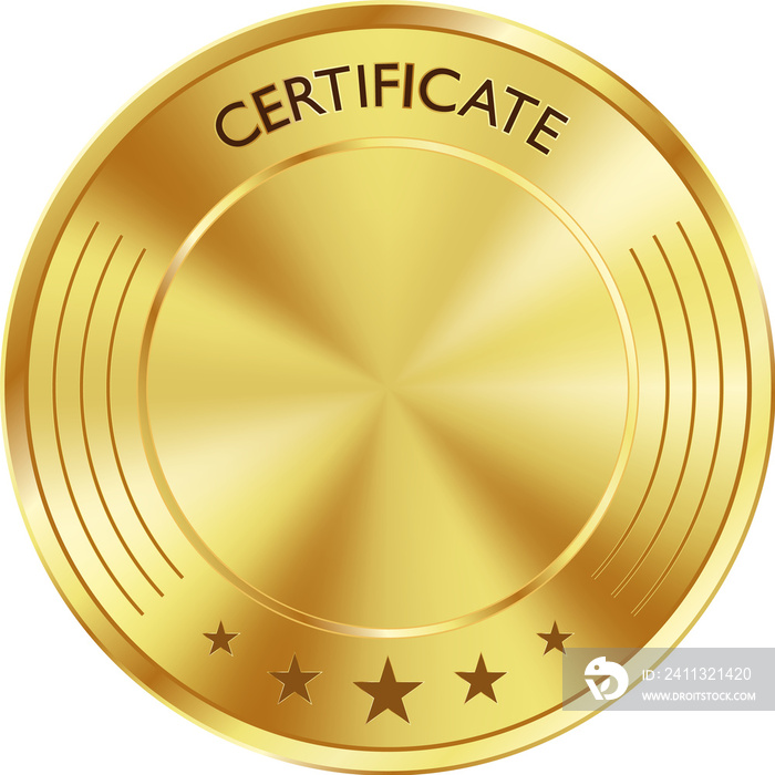 Certificate luxury golden medal