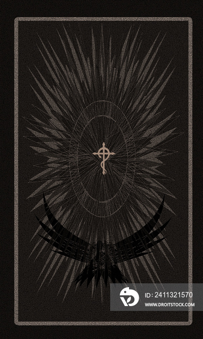 Tarot card back design, Eagle, Serpent on the cross