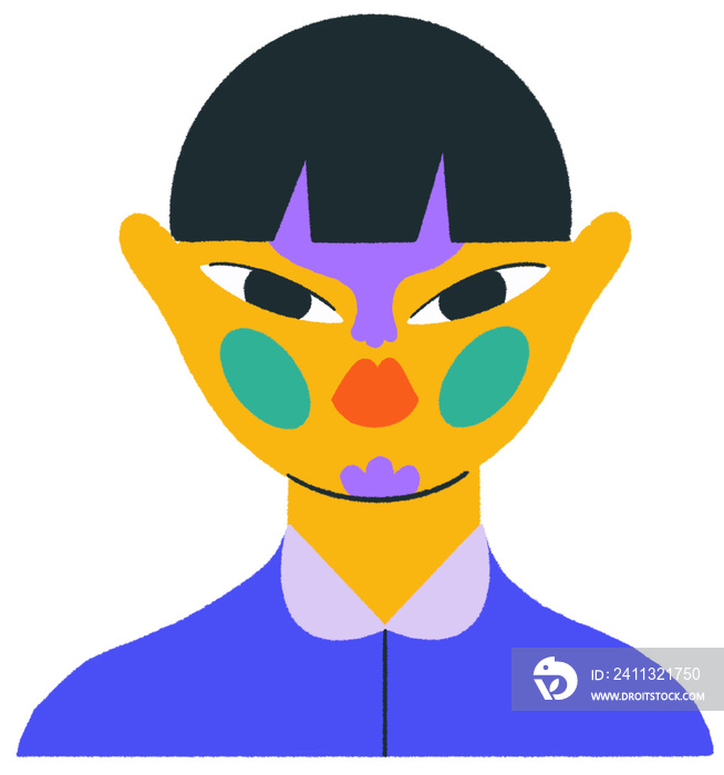 Colorful asian character