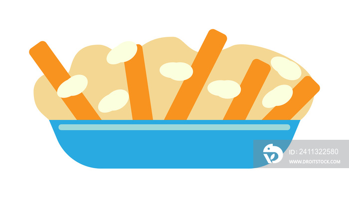 Poutine, food icon illustration design art