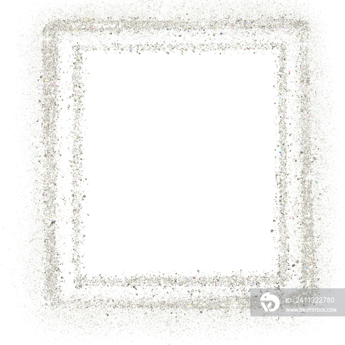 Silver glitter hand-drawn frame