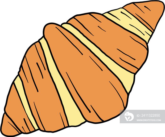 doodle freehand sketch drawing of croissant bread.