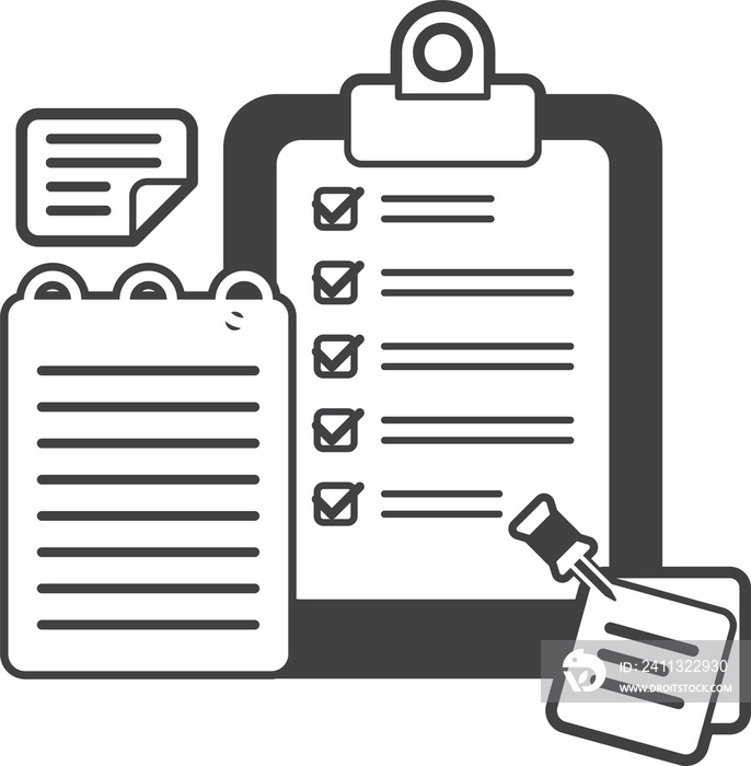 Documents and checklists illustration in minimal style