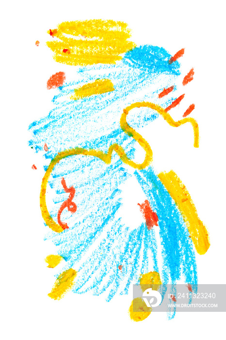 Vivid scribbles abstract hand drawn pastel illustration