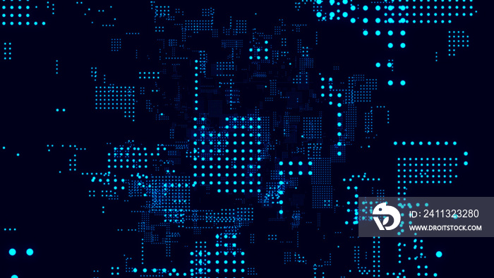 Abstract digital background. Science background. Technological background. Matrix. Binary Code. Falling dots.