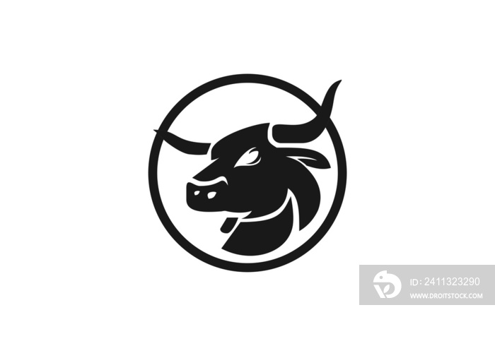 Bull logo template design abstract icon isolated white background