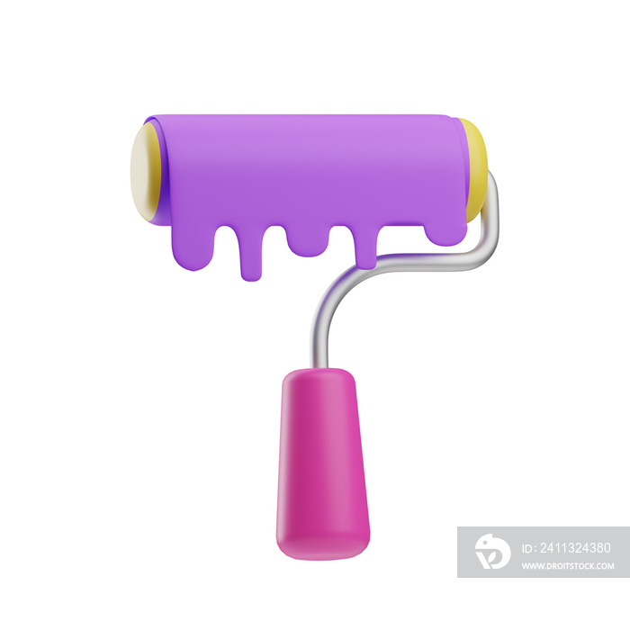 Fine Art, paint roller, 3D Icon Illustration