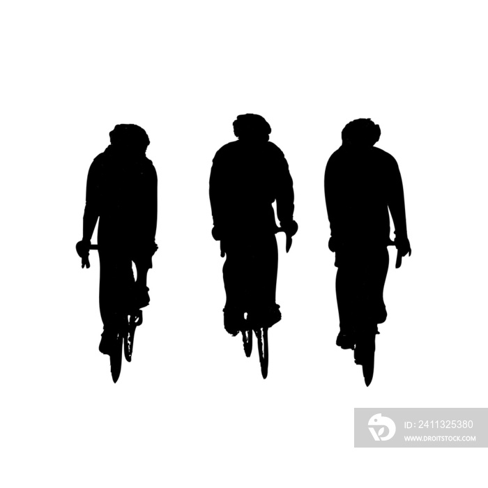 silhouette of person riding bicycle with transparent background