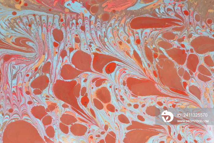 Abstract ebru marbling texture background design.