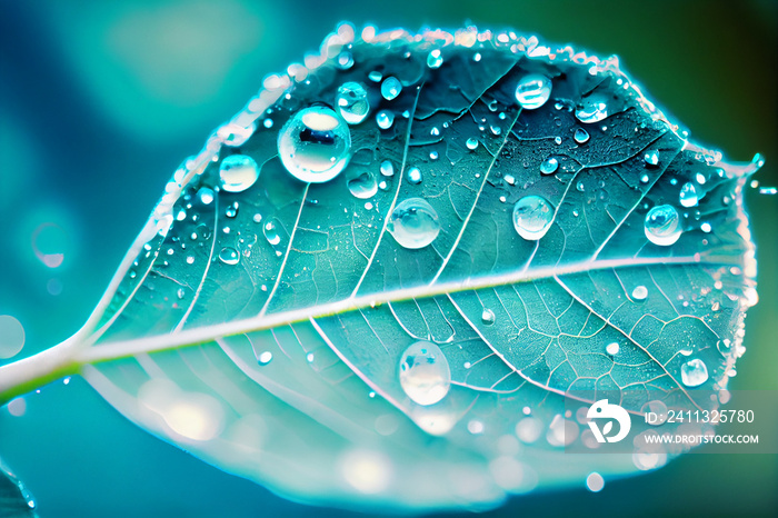 water drops on leaf