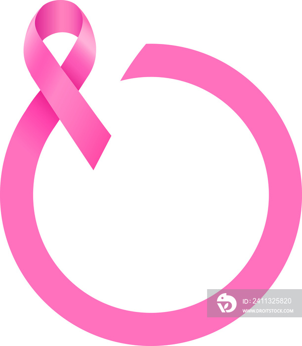 Pink ribbon symbol. Breast Cancer Awareness Month Campaign. Icon design. For poster, banner and t-shirt.