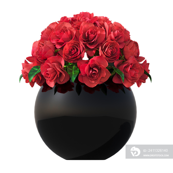 decorative flowers and plants for the interior,  isolated on transparent background, 3D , cg render