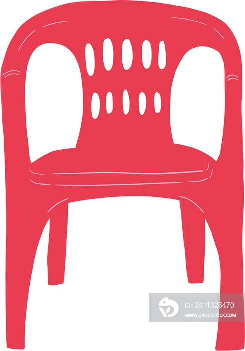 red plastic bar chair transparent background