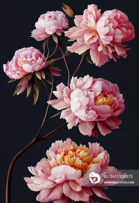 Chinese peony flowers