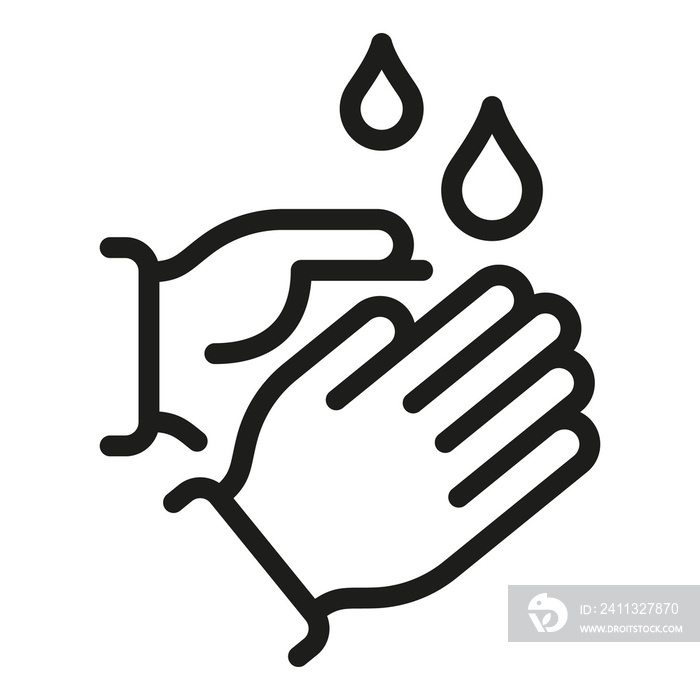 Wash, washing hands line icon. Keep clean illustration